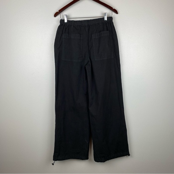 Madewell Cargo Parachute Pants Garment-Dyed Poplin Drawstring Black Size 24 NWT - Picture 6 of 11